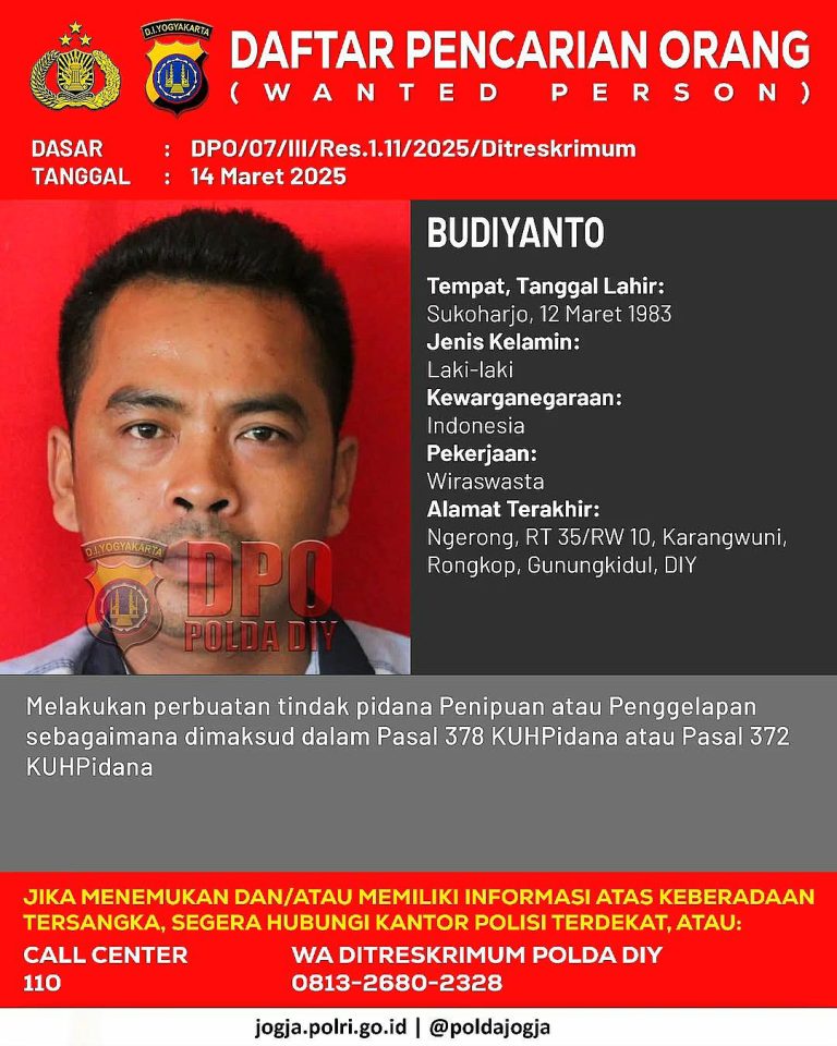 DPO Warga Rongkop Jadi Buronan Polda DIY : Cermati Fotonya Bila Melihat Laporkan