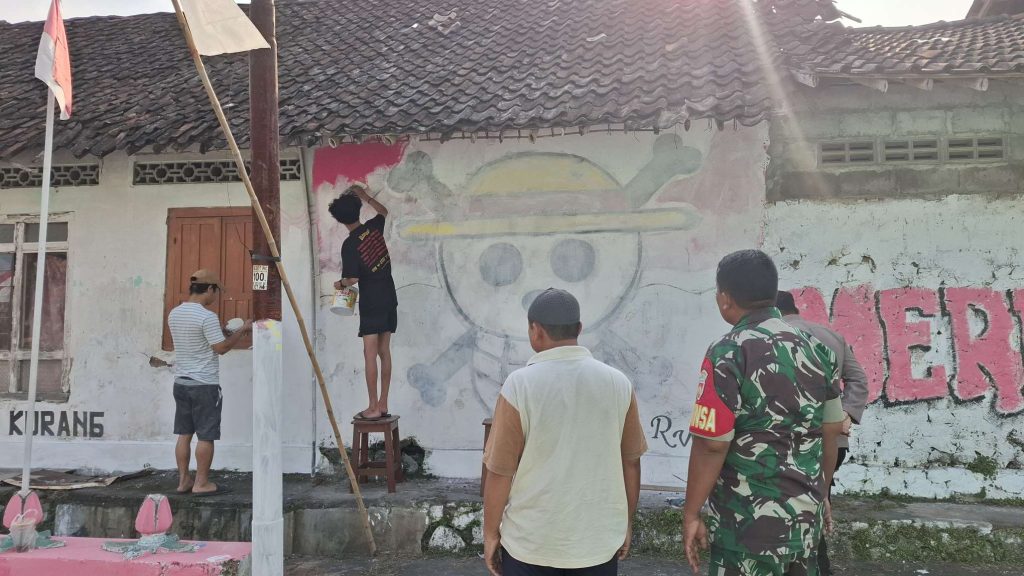 Mural One Piece di Padukuhan Temulawak Sleman Dihapus, Babinsa: “Karena Menyertakan Bendera Merah Putih”