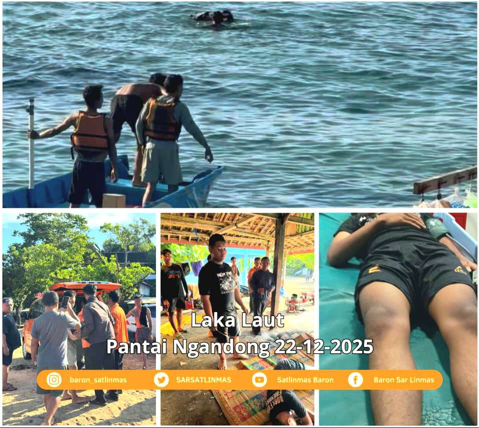 Wisatawan Asal Temanggung Terseret Arus Rip Current di Pantai Ngandong