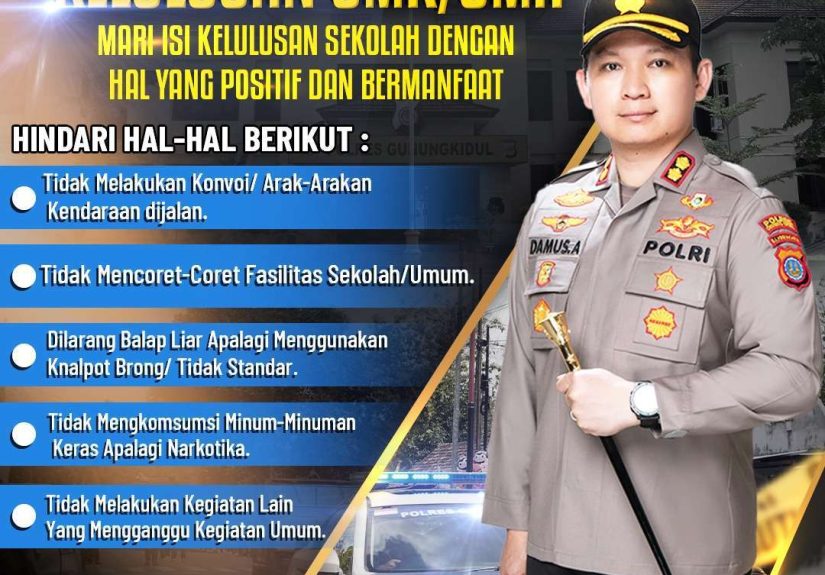 Rayakan Kelulusan dengan Makna, Kapolres Gunungkidul Imbau Hindari Tindakan yang Mengganggu Ketertiban
