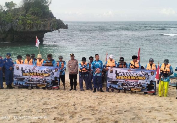 Lomba Mancing Polda DIY Rangkai HUT Bhayangkara ke‑80 Berjalan Lancar di Pantai Ngandong