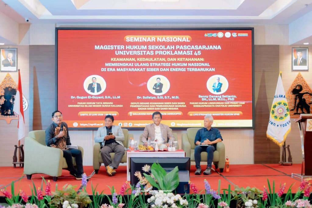 UP45 Gelar Seminar Nasional: Merumuskan Strategi Hukum untuk Kedaulatan dan Ketahanan Nasional di Era Siber & Energi Hijau