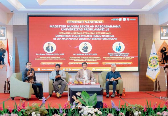 UP45 Gelar Seminar Nasional: Merumuskan Strategi Hukum untuk Kedaulatan dan Ketahanan Nasional di Era Siber & Energi Hijau