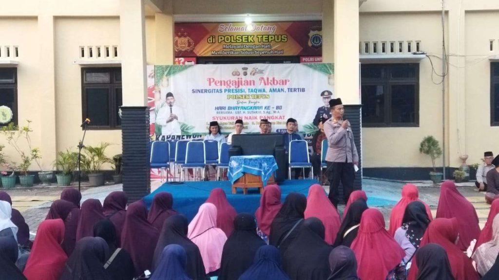 Polsek Tepus Gelar Pengajian Akbar Peringati Hari Bhayangkara ke-80, Perkuat Sinergi dan Ketakwaan