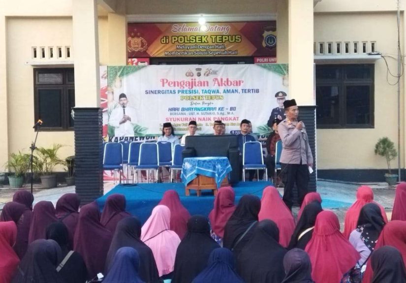 Polsek Tepus Gelar Pengajian Akbar Peringati Hari Bhayangkara ke-80, Perkuat Sinergi dan Ketakwaan