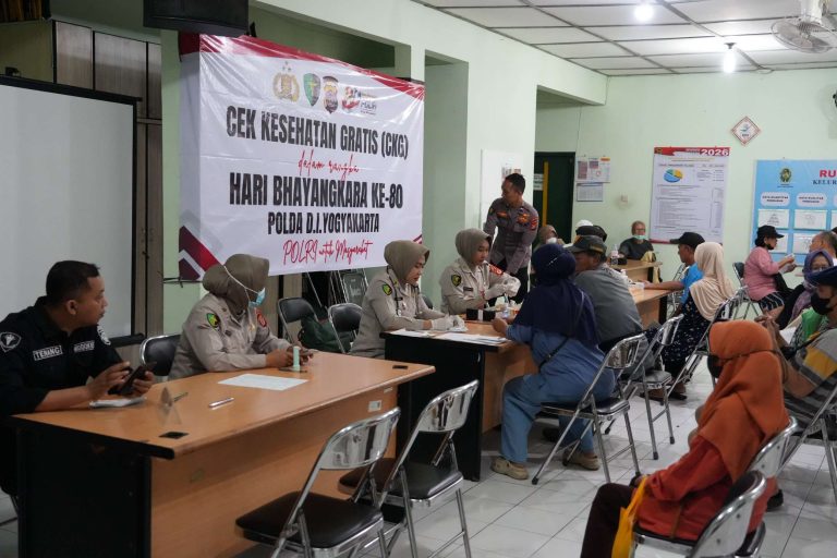 Peringati Hari Bhayangkara ke-80, Polda DIY Berikan Layanan Kesehatan Gratis bagi 228 Warga Sosromenduran Peringati Hari Bhayangkara ke-80, Polda DIY Berikan Layanan Kesehatan Gratis bagi 228 Warga Sosromenduran