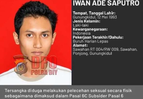 Kasus Dugaan Pelecehan Seksual: Polda DIY Terbitkan DPO Buruan Asal Gunungkidul